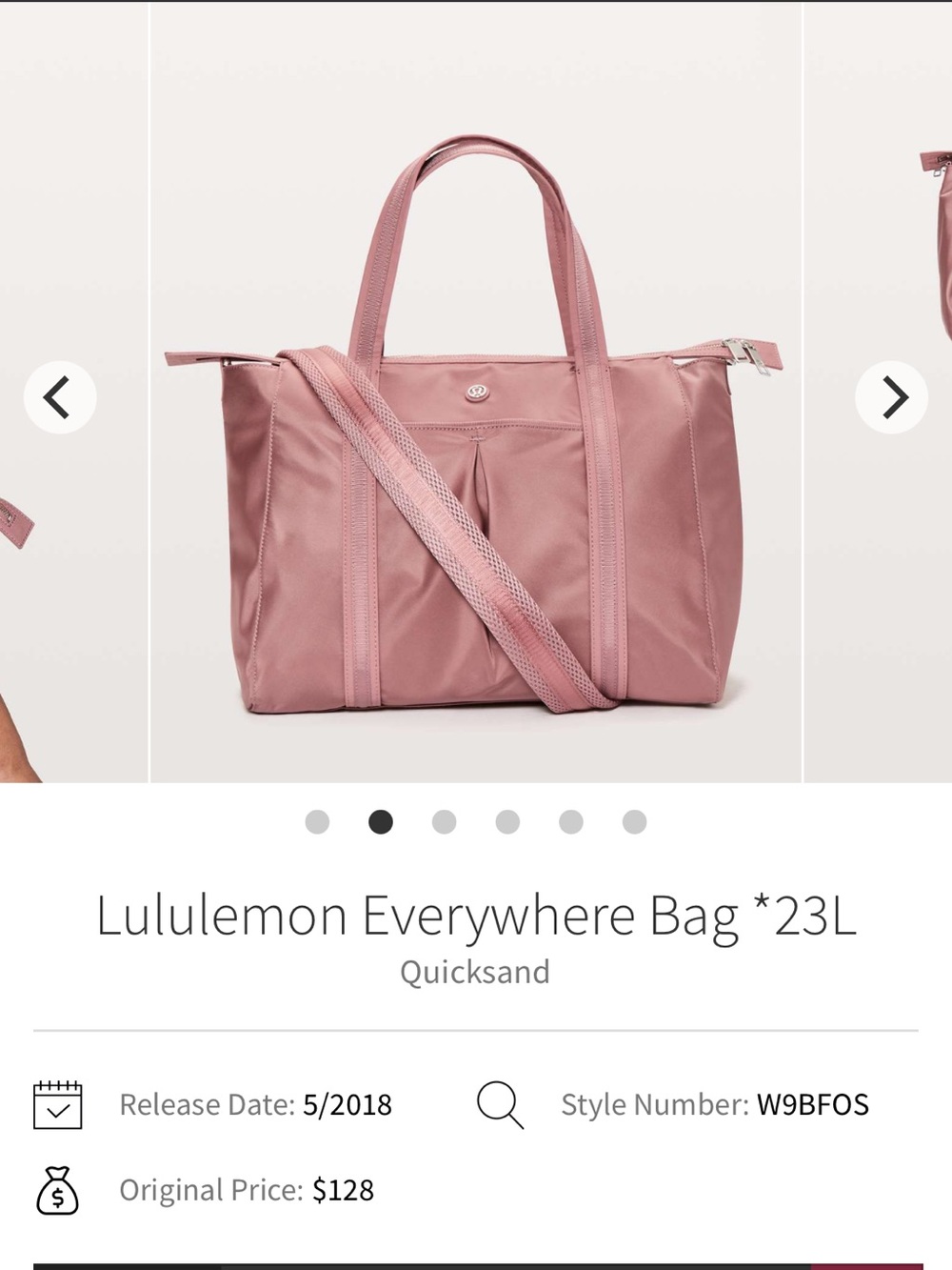 lululemon athletica Everywhere Bag in Quicksand Pink